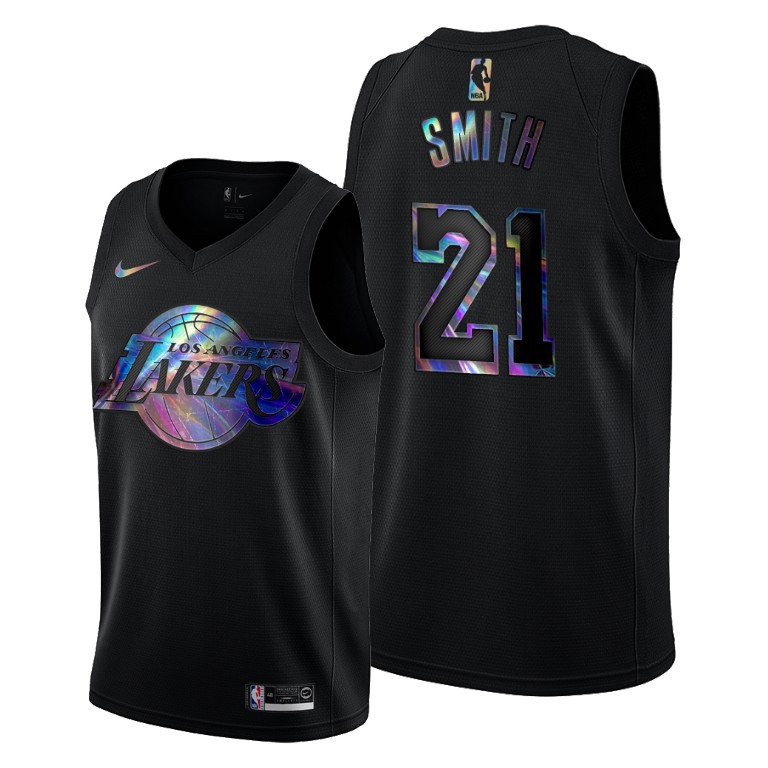 Men's Los Angeles Lakers J.R. Smith #21 NBA Limited 2021 HWC Iridescent Collection Black Basketball Jersey MDL6083FI